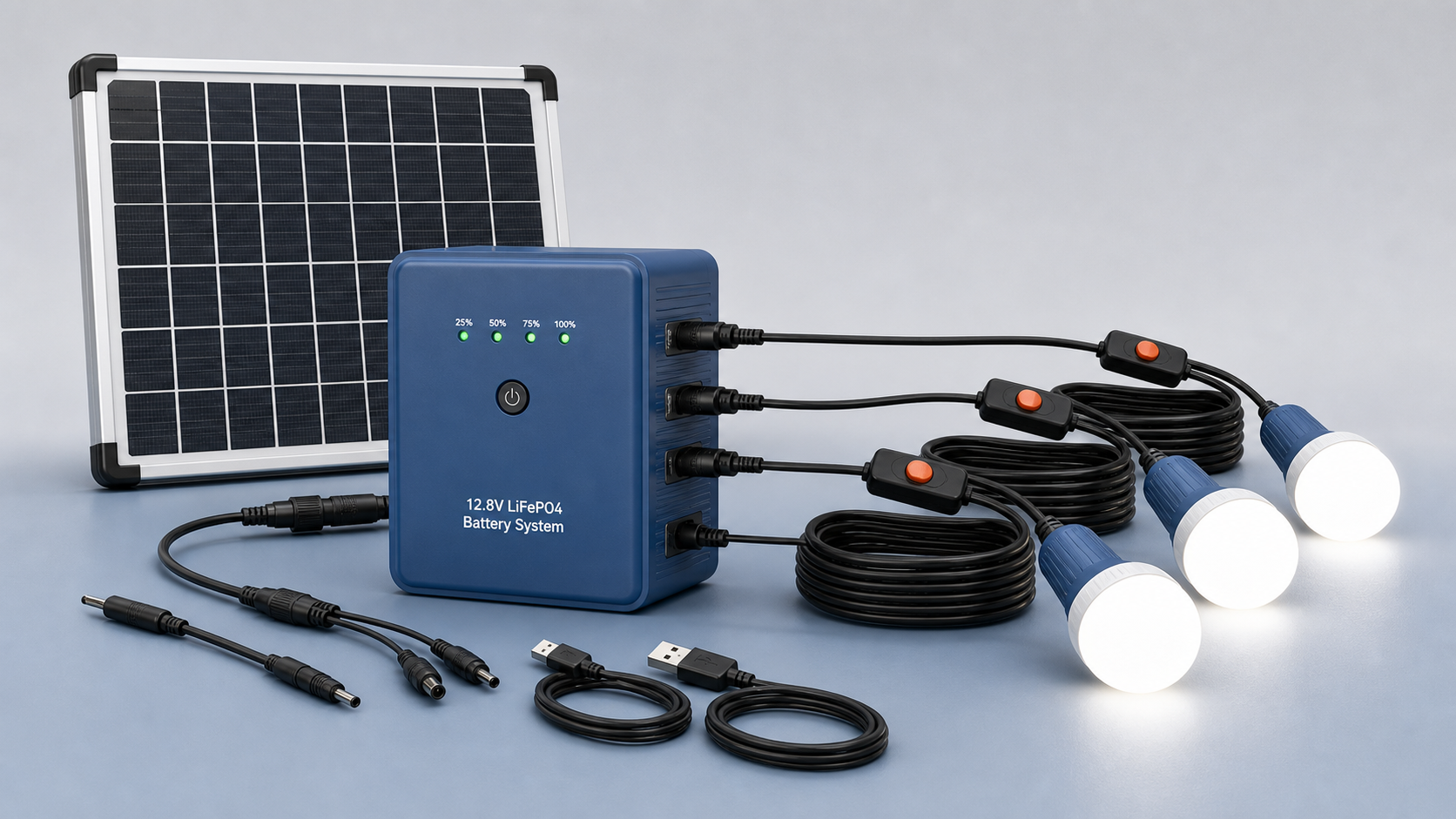 HAIGONI modular solar home lighting kit